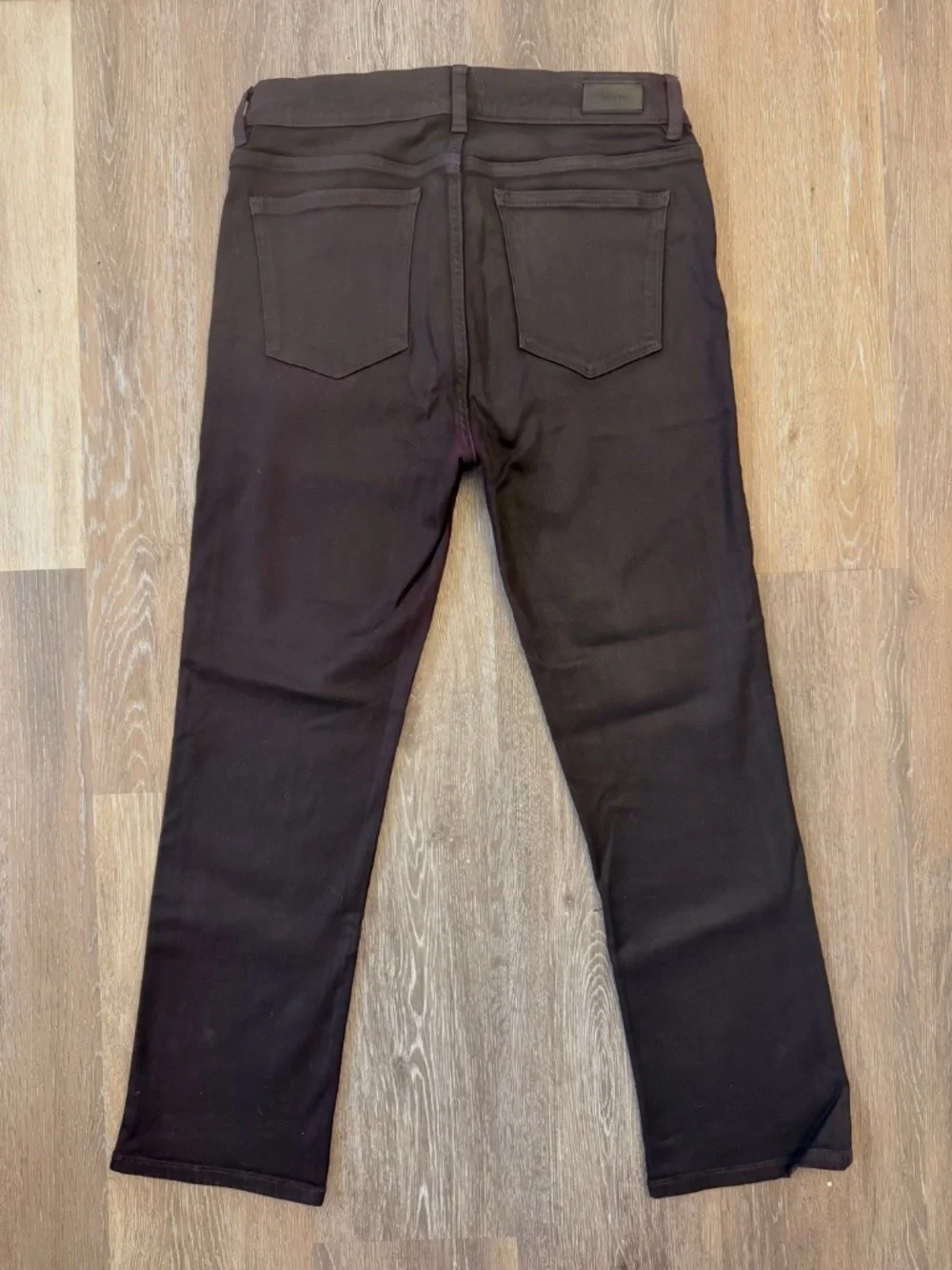 DL 1961 Mara Straight Mid Rise Ankle Coated Aubergine Jeans Excellent Condition